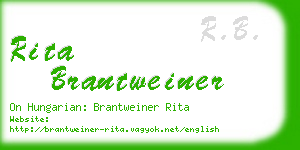 rita brantweiner business card